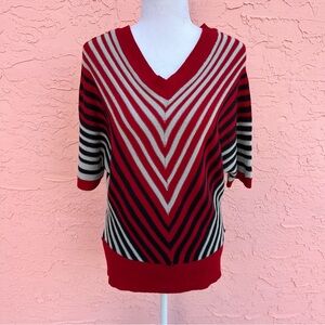 Vintage De Rotchild Chevron Striped Sweater Top